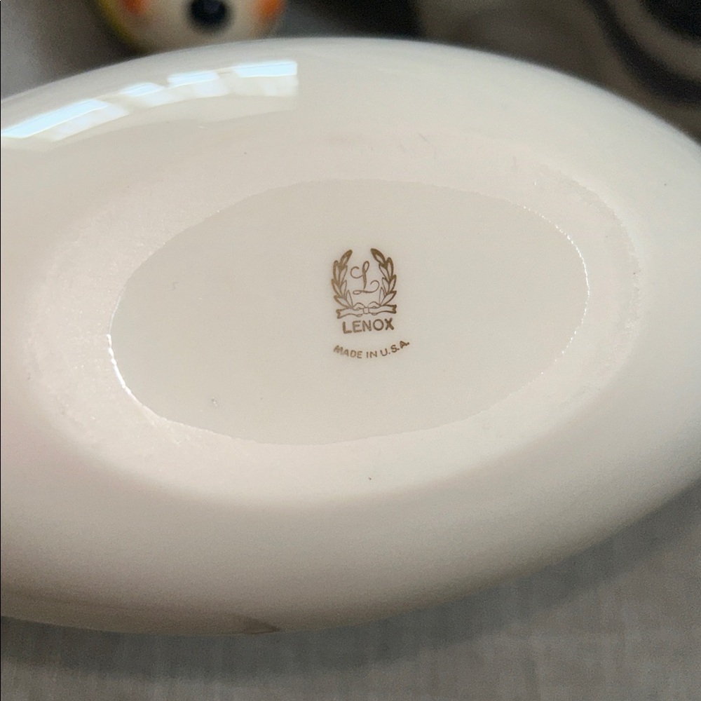 Lenox Cream Ceramic Decorative Dish with Gold Accents - Picture 5 of 5